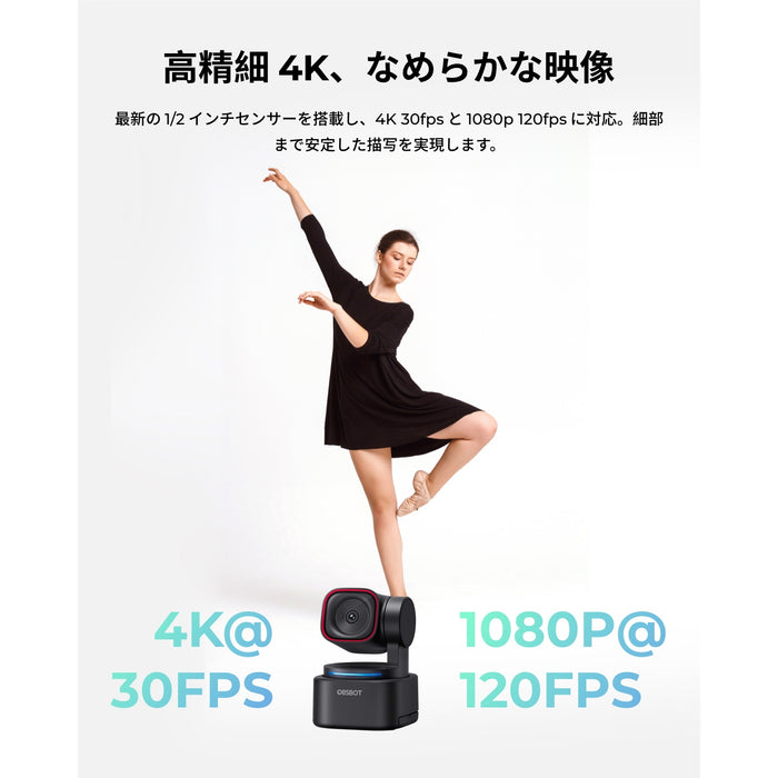 OBSBOT Tiny 3 Lite 空間オーディオ Webカメラ