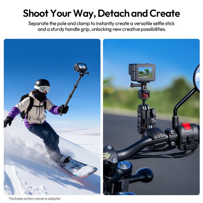 Ulanzi T119 VL03 バイク用インビジブル自撮り棒ホルダー