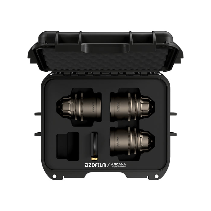 DZOFilm DZO-ARBUN3PLI フルフレーム1.5xアナモルフィックレンズ3本セット フィート表記 Arcana 32/45/75mm T2.1 PLマウント