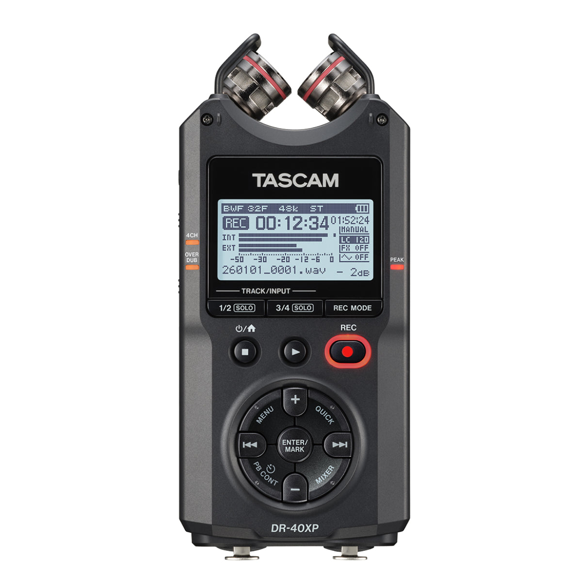 TASCAM DR-40XP 可動式マイク・XLR/TRS入力搭載 32ビットフロート録音