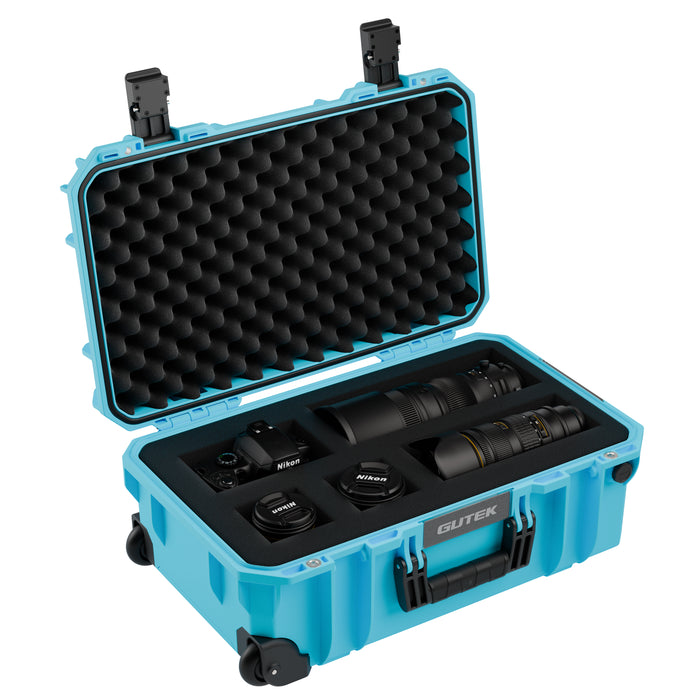 【特典付き】GUTEK T-300 Azure Blue Tortoise(トータス) 20インチ キャリーオンプロテクターケース(アジュールブルー)