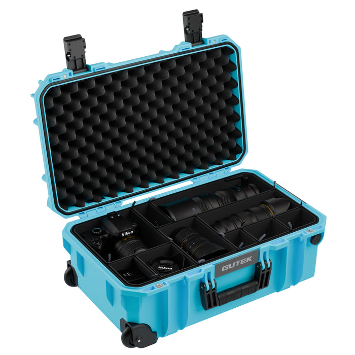 【特典付き】GUTEK T-300 Azure Blue Tortoise(トータス) 20インチ キャリーオンプロテクターケース(アジュールブルー)