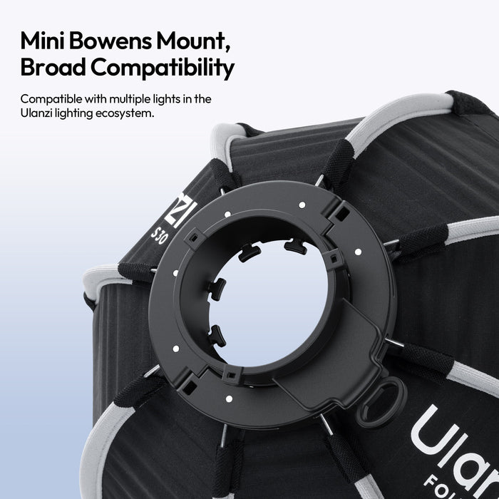 Ulanzi L304 FOLD QS30 30cm 八角形ソフトボックス ミニボーエンズマウント＆グリッド付き