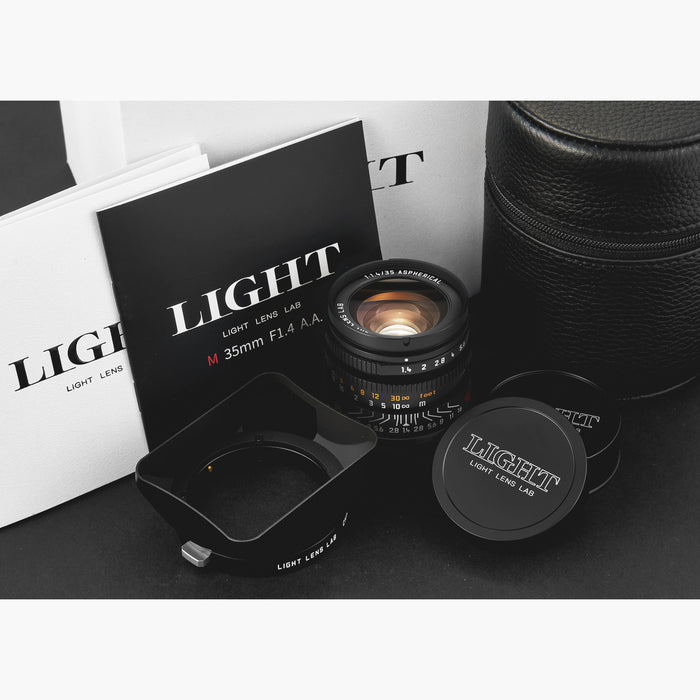 LIGHT LENS LAB LLL-35-AA-B M 35mm f/1.4 A.A. 11873 ー 周A.A. ブラックアルマイト