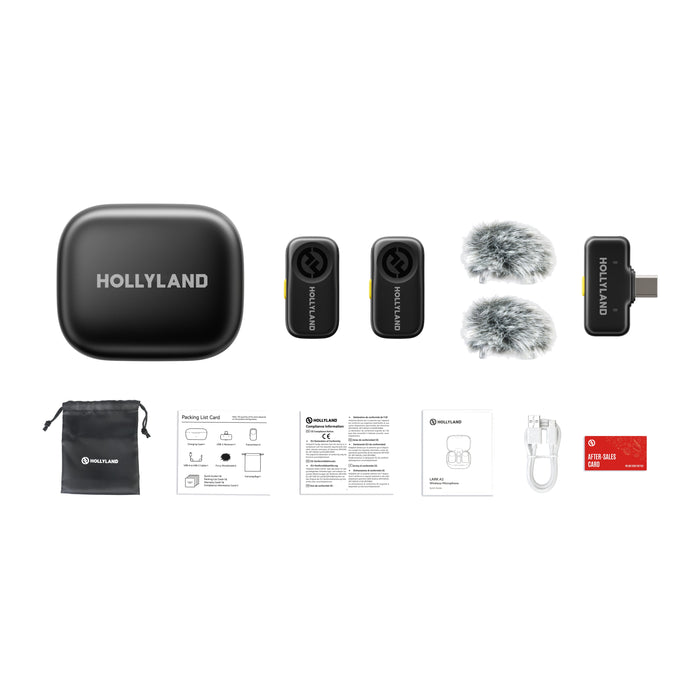 Hollyland LARK A2 Duo ワイヤレスマイク LARK A2 デュオ(スペースグレー/送信機 x2 + USB-C受信機 + 充電ケースセット)