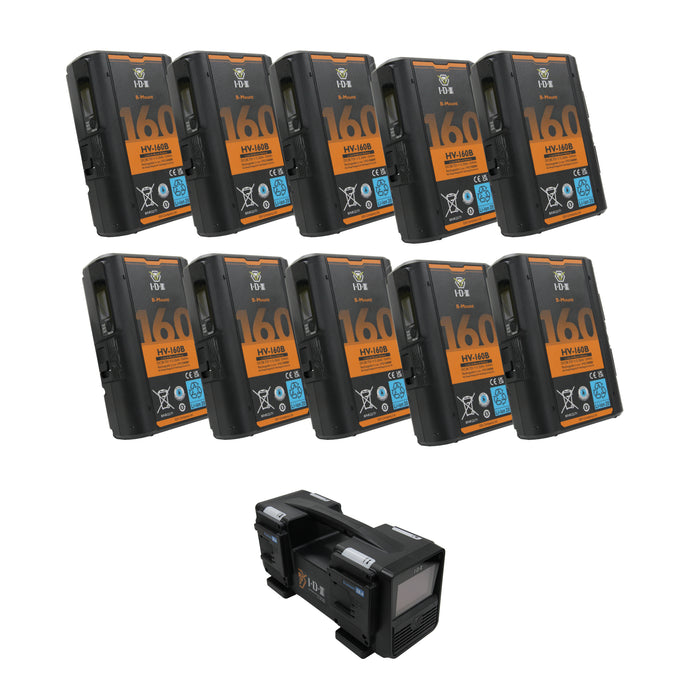 【キャンペーン】IDX HV-160B 154Wh(28.72V/5.35Ah)28.8V Bマウントタイプリチウムイオンバッテリー  10点セット(4ch同時急速充電器BL-4SX付き)