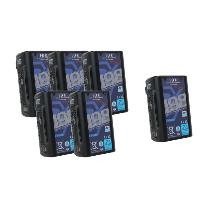 【IDX年度末キャンペーン2026】IDX  PD規格対応 Vマウントタイプリチウムイオンバッテリー(198Wh) DUO-C198P 5本+1本