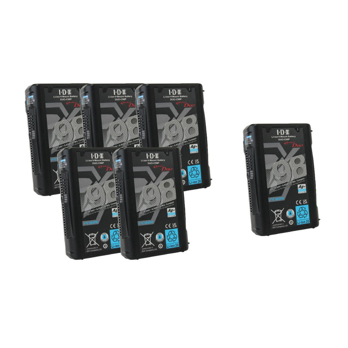 【IDX年度末キャンペーン2026】IDX  PD規格対応 Vマウントタイプリチウムイオンバッテリー(98Wh) DUO-C98P 5本+1本