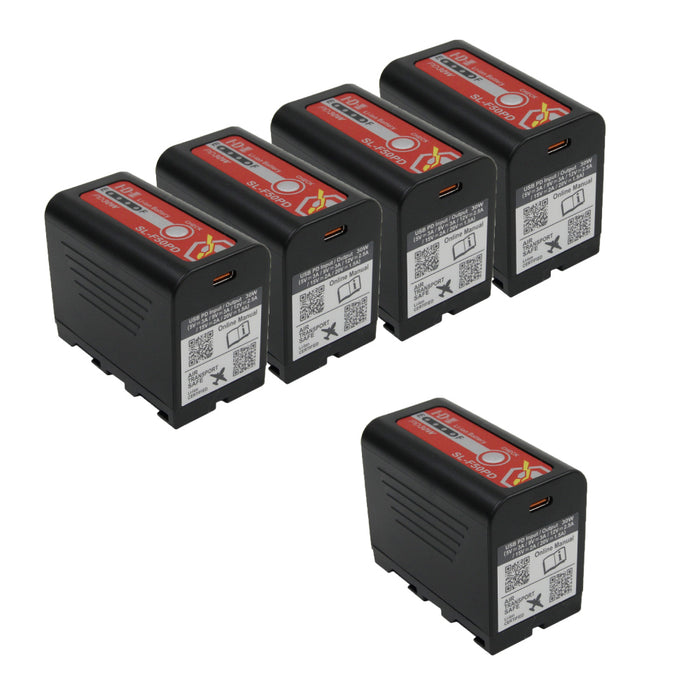 【IDX年度末キャンペーン2026】IDX  SONY Lシリーズ 7.2Vタイプリチウムイオンバッテリー 49Wh(7.27V/6.62Ah) SL-F50PD 4本+1本