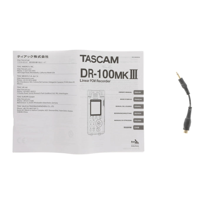 【中古品】TASCAM DR-100MKIII ポータブル・デジタル・レコーダー