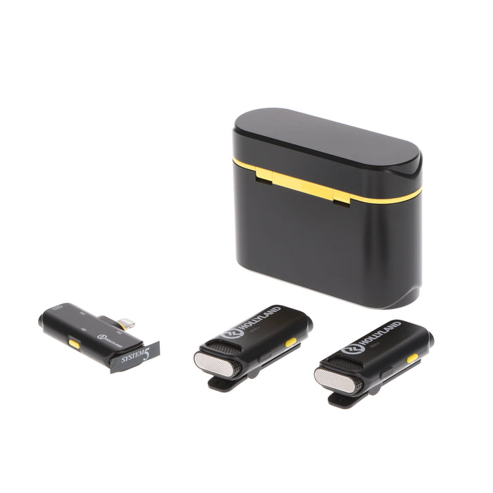 【中古品】Hollyland HL-LARK C1 DUO Black-IOS ワイヤレスマイクロホンシステム Lark C1 DUO(iOS版/クールブラック/ケース付き)