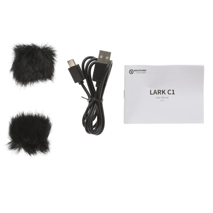 【中古品】Hollyland HL-LARK C1 DUO Black-IOS ワイヤレスマイクロホンシステム Lark C1 DUO(iOS版/クールブラック/ケース付き)