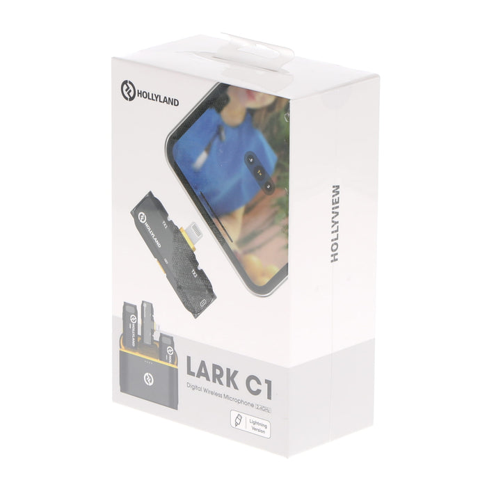 【セール】【中古品】Hollyland HL-LARK C1 DUO Black-IOS ワイヤレスマイクロホンシステム Lark C1 DUO(iOS版/クールブラック/ケース付き)