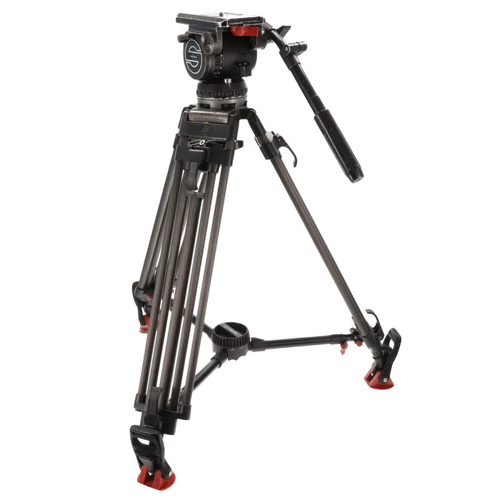 【中古品】Sachtler VIDEO18II ＋ENG 2 CF ビデオ三脚(カーボン三段/ミッドスプレッダー)(ジャンク品)