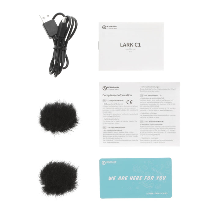 【中古品】Hollyland HL-LARK C1 DUO FOR Android ワイヤレスマイクロホンシステム Lark C1 DUO(Android版/ケース付き/クールブラック)