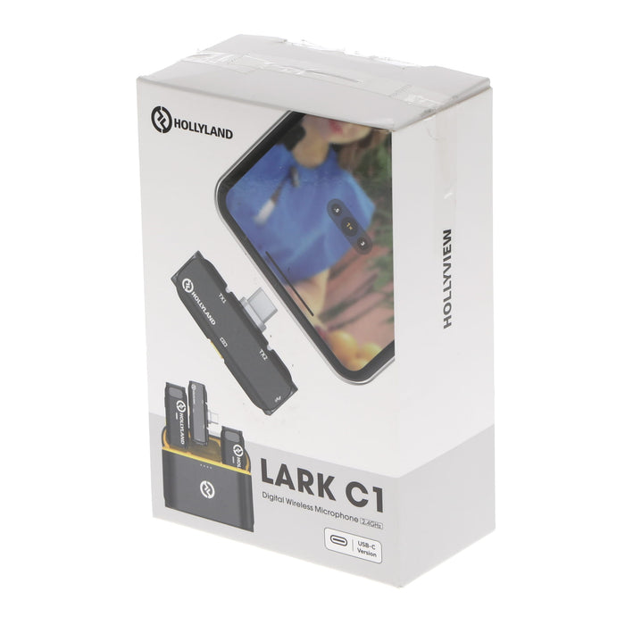 【中古品】Hollyland HL-LARK C1 DUO FOR Android ワイヤレスマイクロホンシステム Lark C1 DUO(Android版/ケース付き/クールブラック)