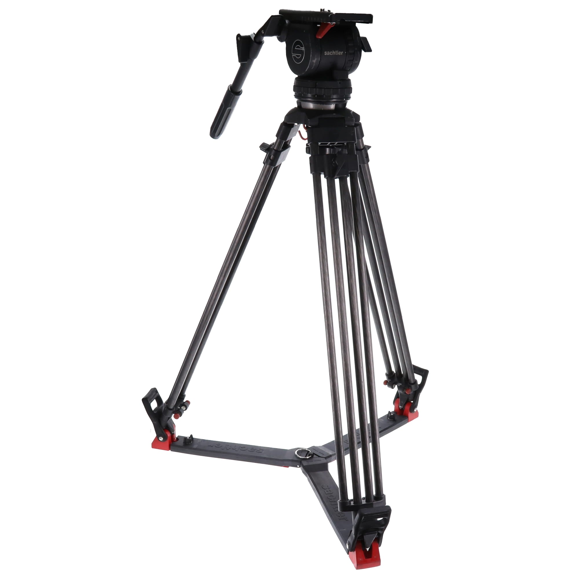 ●放送用ビデオ三脚【Sachtlerカーボン】 中古品】Sachtler VIDEO18P ＋ CF100L ビデオ三脚(カーボン2段