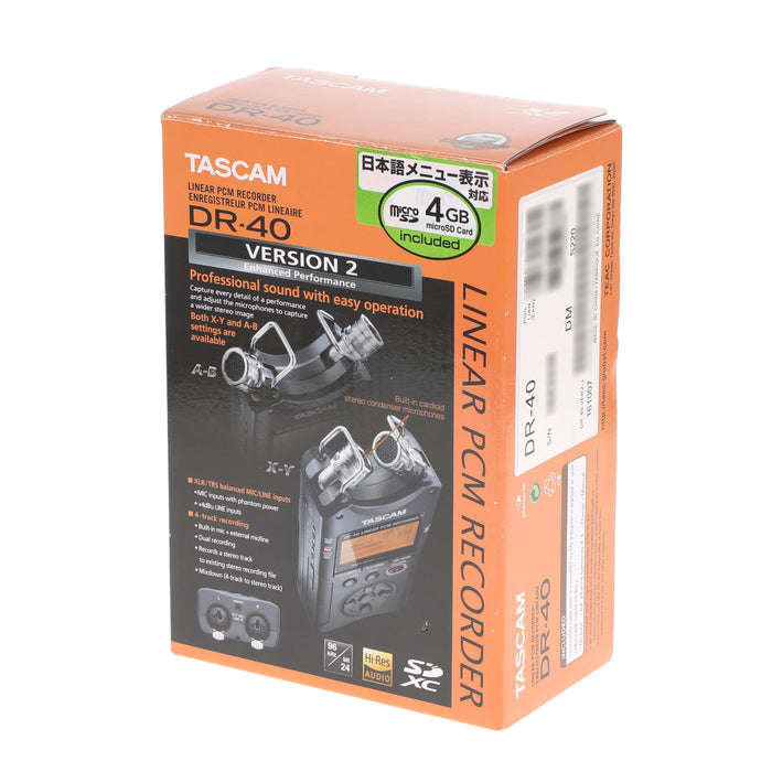 【中古品】TASCAM DR-40 24bit/96kHz対応リニアPCMレコーダー
