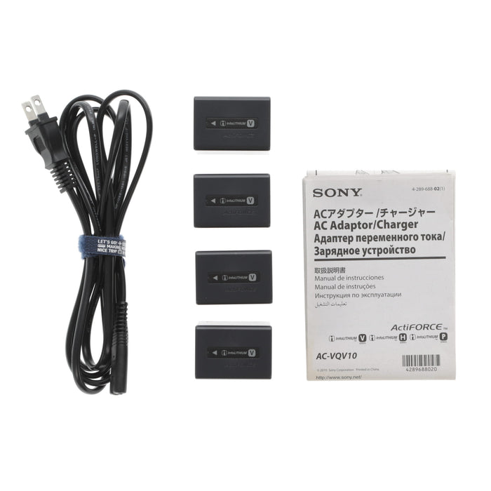 【中古品】SONY AC-VQV10 ACアダプター/チャージャー(バッテリーパック4個付属)