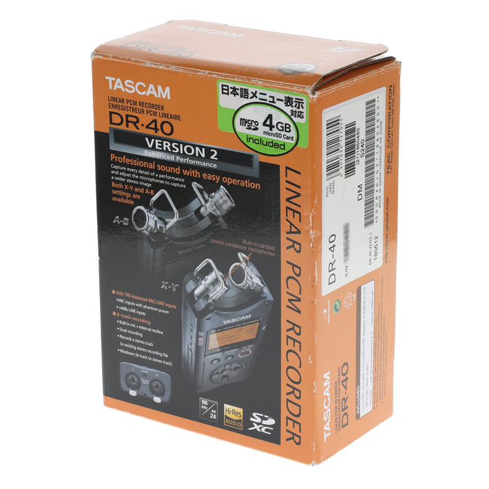 【中古品】TASCAM DR-40 24bit/96kHz対応リニアPCMレコーダー