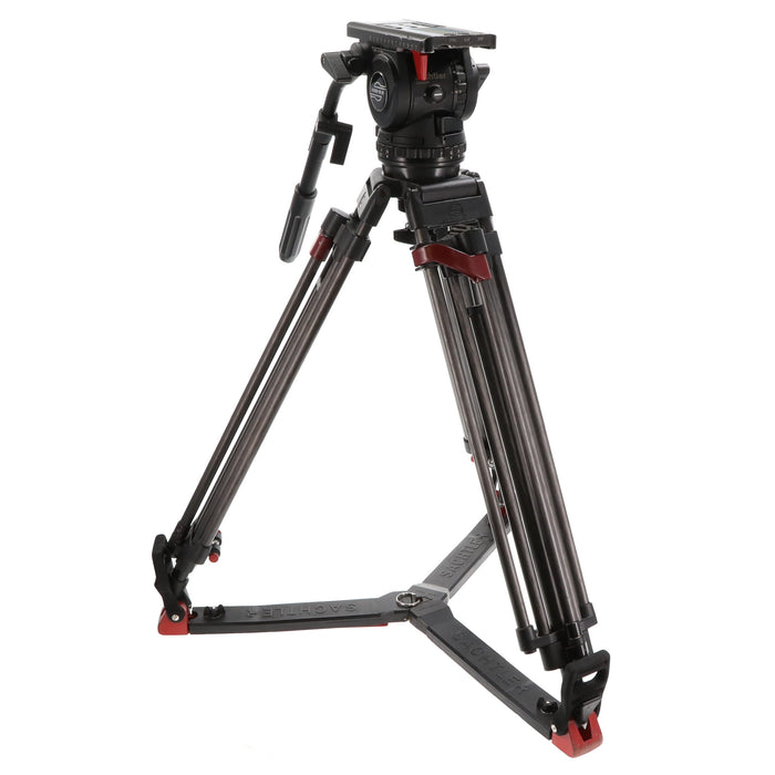 【中古品】Sachtler VIDEO18 S1 ＋ スピードロックCF ビデオ三脚(カーボン3段/スピードロック/グランドスプレッダー)