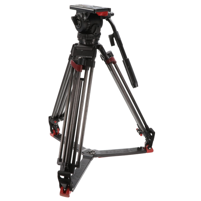 【中古品】Sachtler VIDEO18 S1 ＋ スピードロックCF ビデオ三脚(カーボン3段/スピードロック/グランドスプレッダー)