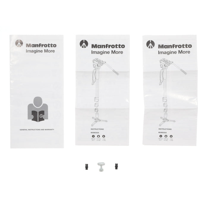 【中古品】Manfrotto MVM500A プロフルード ビデオ一脚(雲台付)
