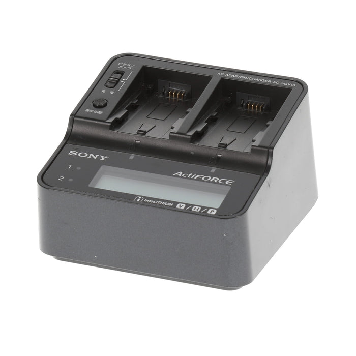【中古品】SONY AC-VQV10 ACアダプター/チャージャー(バッテリーパック2個付属)
