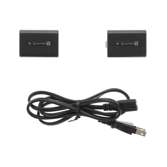 【中古品】SONY AC-VQV10 ACアダプター/チャージャー(バッテリーパック2個付属)