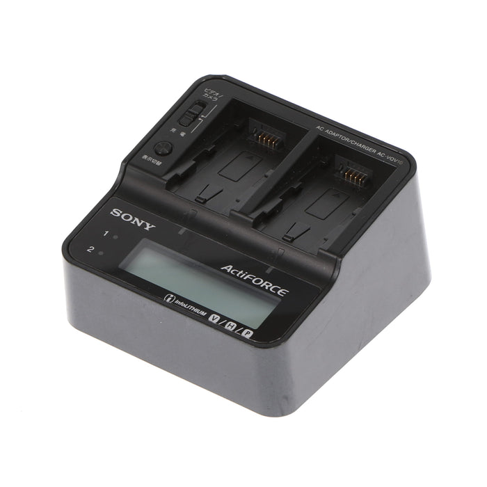 【中古品】SONY AC-VQV10 ACアダプター/チャージャー(バッテリーパック2個付属)