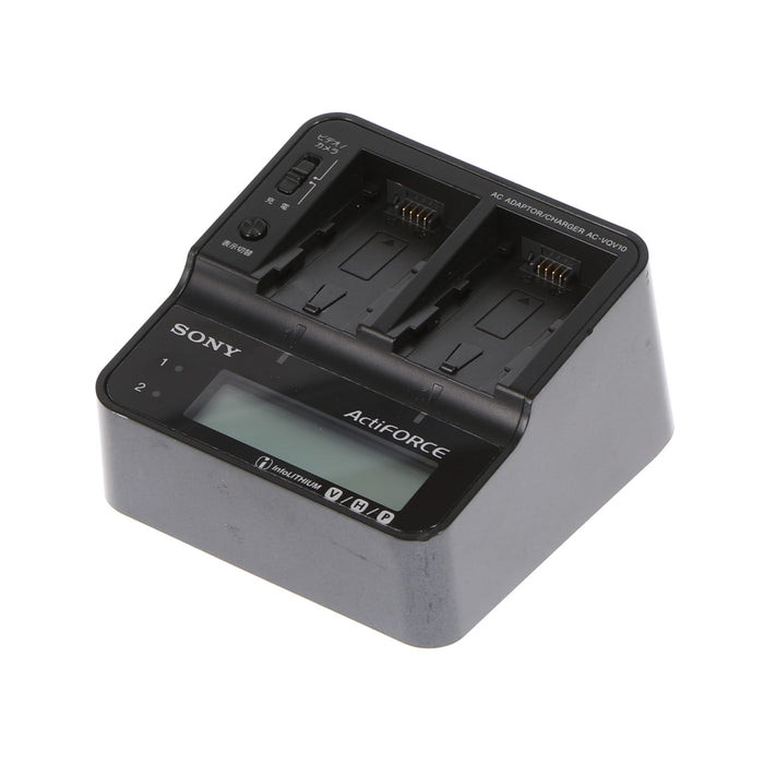 【中古品】SONY AC-VQV10 ACアダプター/チャージャー(バッテリーパック2個付属)
