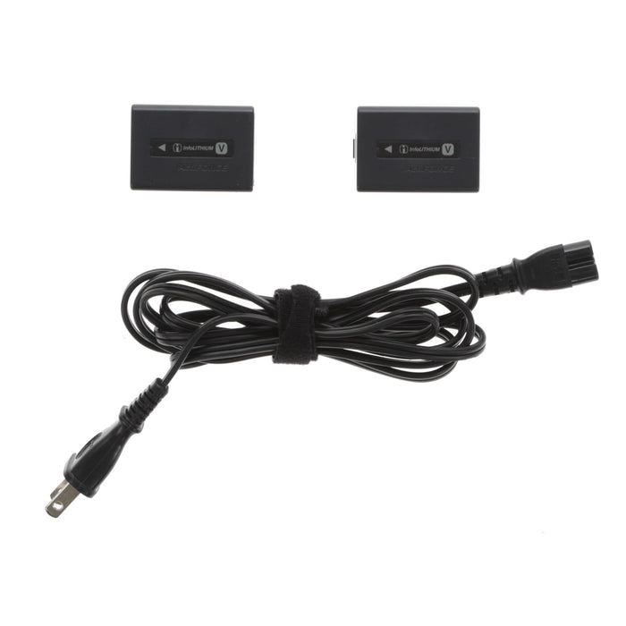 【中古品】SONY AC-VQV10 ACアダプター/チャージャー(バッテリーパック2個付属)