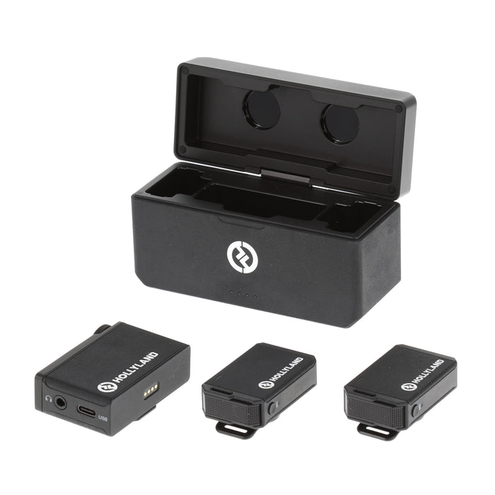 【中古品クリアランスセール】【中古品】Hollyland Lark MAX Duo (Black) ワイヤレスマイクロホンシステム Lark MAX Duo(ブラック/送信機2台セット)