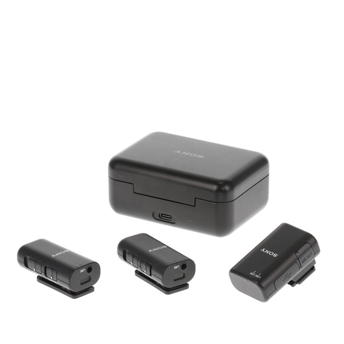 【中古品】SONY ECM-W3 ワイヤレスマイクロホン（レシーバー×1、マイク×2、充電ケース）