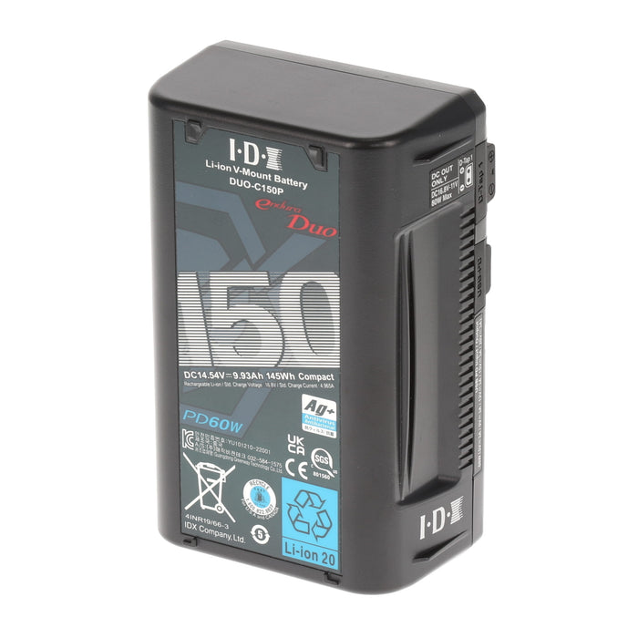 【中古品】IDX DUO-C150P PD規格対応 Vマウントタイプリチウムイオンバッテリー(150Wh)