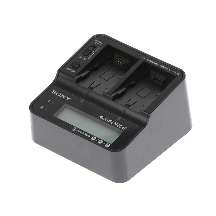 【中古品】SONY AC-VQV10 ACアダプター/チャージャー(バッテリーパック2個付属)