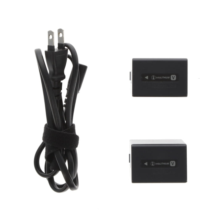 【中古品】SONY AC-VQV10 ACアダプター/チャージャー(バッテリーパック2個付属)