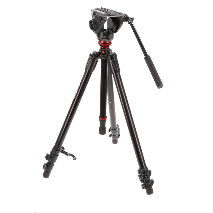 【中古品】Manfrotto MVH500AH 755XBK ビデオキット シングル3段 MDEVEアルミ
