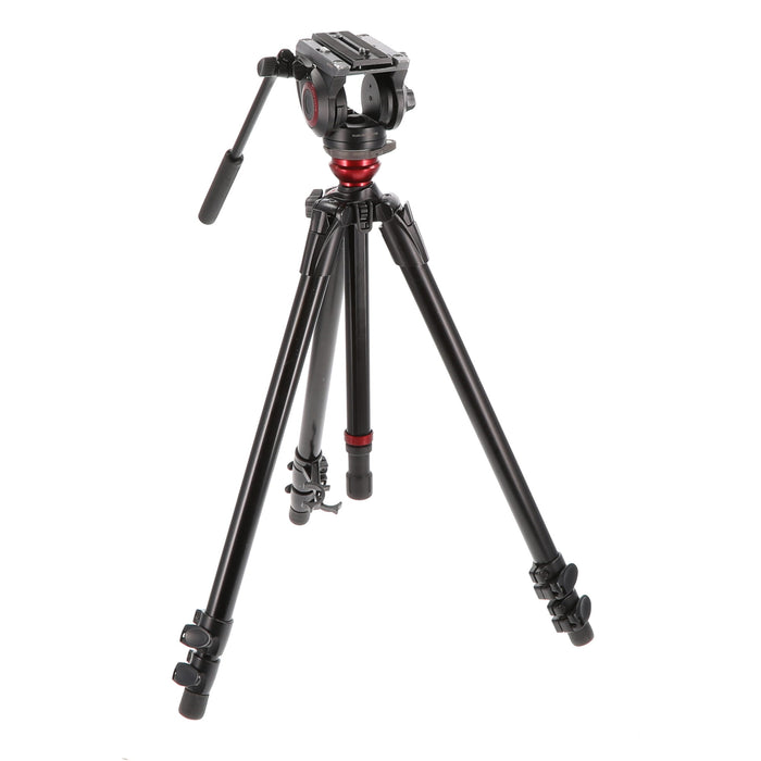 【中古品】Manfrotto MVH500AH 755XBK ビデオキット シングル3段 MDEVEアルミ