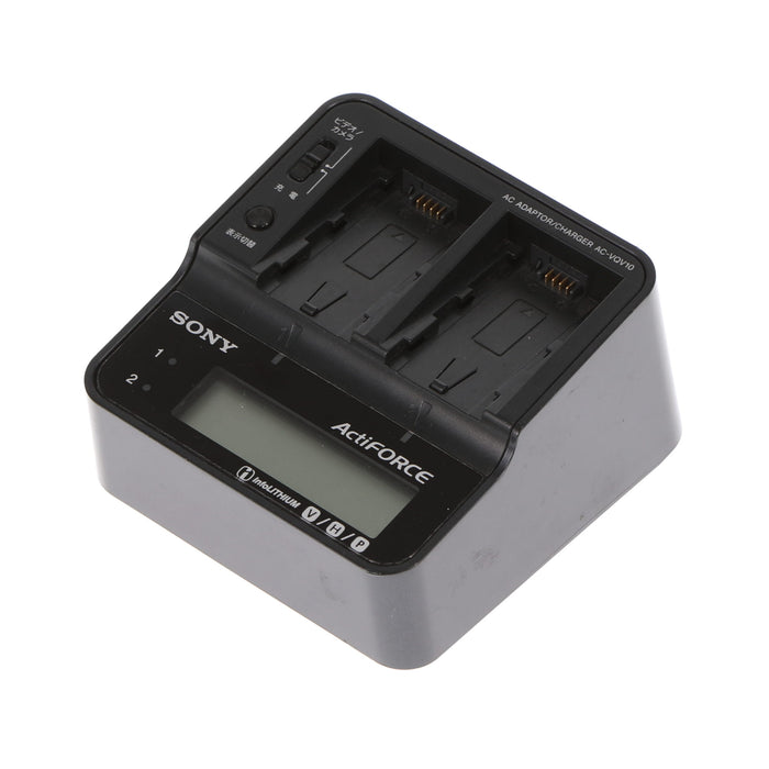 【中古品】SONY AC-VQV10 ACアダプター/チャージャー(バッテリーパック2個付属)