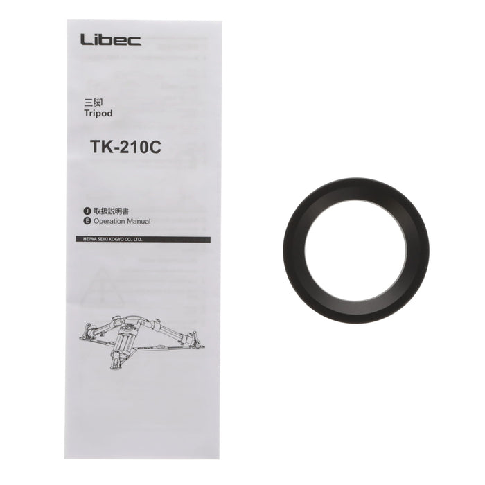 【中古品】Libec TK-210C 100mmプロ用ベビー三脚 タンキャク(75mm変換アダプター付属/カーボン)