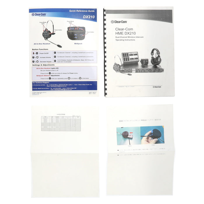 【決算セール2026】【中古品】Clear-Com DX210 ＋WH220（4セット） ワイヤレスインターカムシステムセット