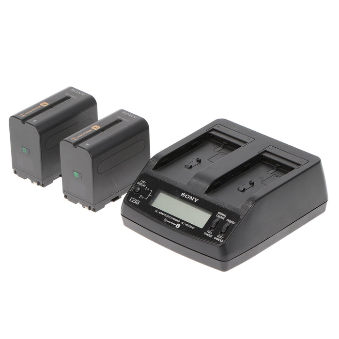 【中古品】SONY AC-VQ1051D ACアダプター/チャージャー(バッテリーパック2個付属)