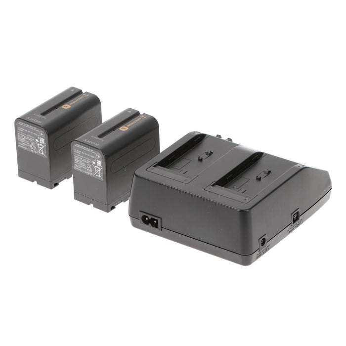 【中古品】SONY AC-VQ1051D ACアダプター/チャージャー(バッテリーパック2個付属)