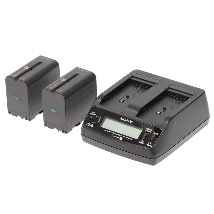 【中古品】SONY AC-VQ1051D ACアダプター/チャージャー(バッテリーパック2個付属)