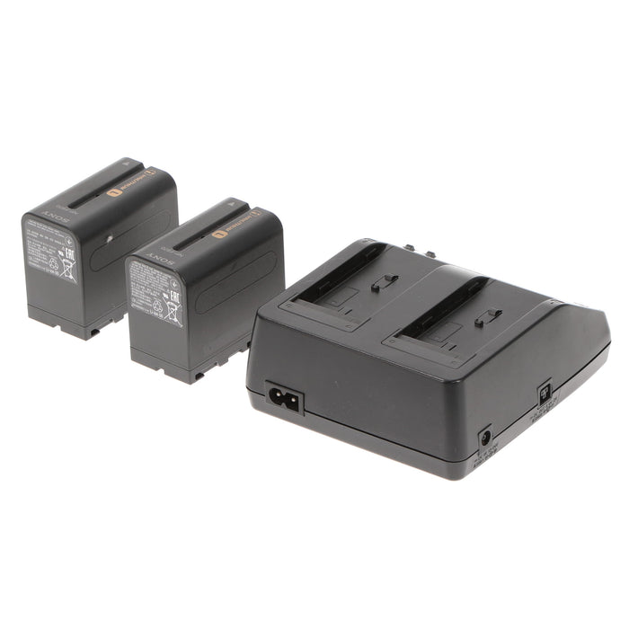 【中古品】SONY AC-VQ1051D ACアダプター/チャージャー(バッテリーパック2個付属)