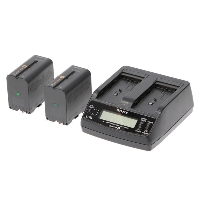 【中古品】SONY AC-VQ1051D ACアダプター/チャージャー(バッテリーパック2個付属)