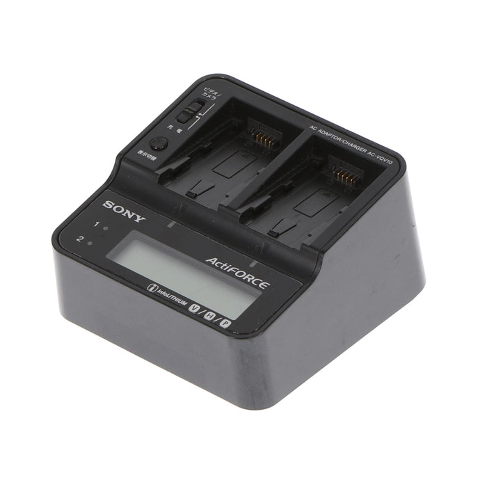 【中古品】SONY AC-VQV10 ACアダプター/チャージャー(バッテリーパック2個付属)