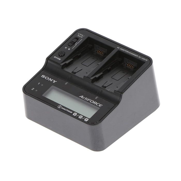 【中古品】SONY AC-VQV10 ACアダプター/チャージャー(バッテリーパック2個付属)