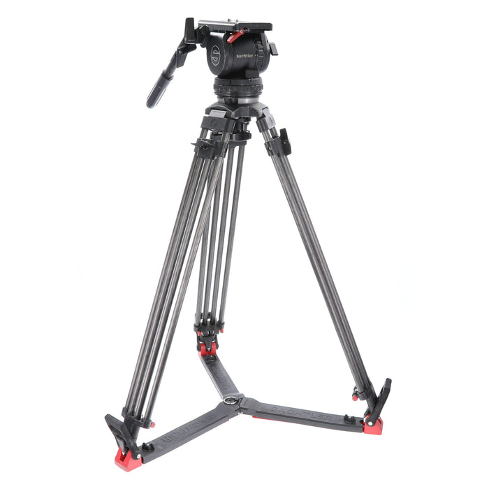 【決算セール2026】【中古品】Sachtler VIDEO18P ＋ CF100L ビデオ三脚(カーボン2段/グランドスプレッダー)